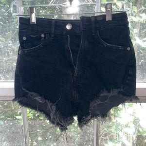 zara black jean shorts